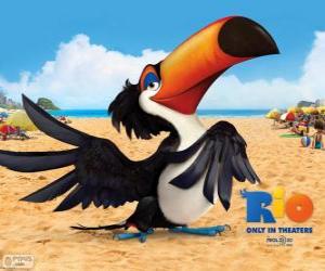 yapboz Huzurlu ve bilge toucan Rafael, film Rio aktörlerinden biri